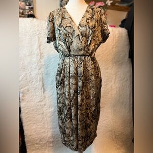 BCBGMaxAzria Snake Print Midi Dress